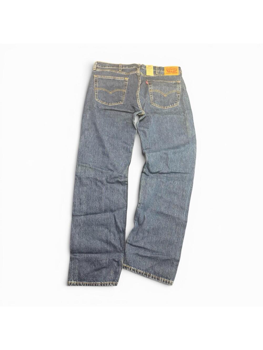 Levi's 502 Regular Fit Zipper Tapered Denim Jeans 38X32 Men's Dark Blue Stretch